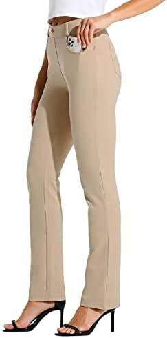 מכנסי שמלת יוגה לנשים של וויליט 29 /31 ברגל ישר נמתחת משרד יוגה מזדמן מכנסי עבודות קטנות/רגילות עם
