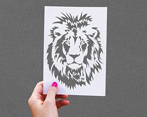 האריה פנים סטנסיל עבור ציור-לייזר לחתוך לשימוש חוזר 14 מיל מיילר סטנסיל - קיר אמנות ציור תבנית ציור