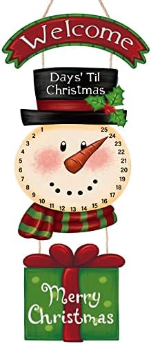 חג המולד ספירה לאחור קישוטי עץ בברכה אדוונט לוח שנה שעון דקור ימים עד שמח תליית קיר סימן עבור חג המולד חג מקורה