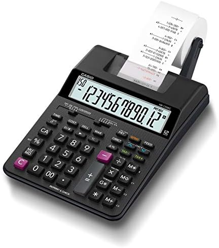 Casio HR-170RC מיני מחשבון הדפסת שולחן עבודה, קטן, שחור