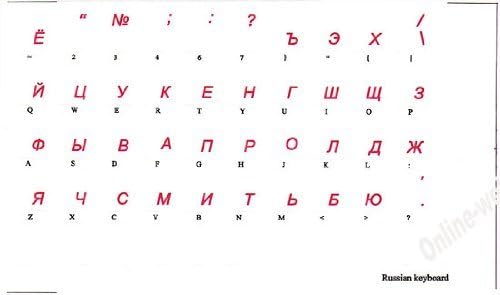 רוסית מקלדת מדבקות שקוף רקע אדום אותיות עבור מחשב מחשב נייד מקלדות