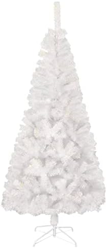 עץ חג המולד המלאכותי של Gecheer עם טיפים ססגוניים לבנים 94.5 PVC, הפוך את החלום לחג המולד למציאות, קישוט חג