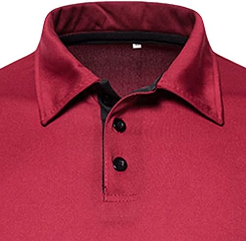 חולצת גולף קלאסית אופנה קלאסית לגברים מזדמנים רזים מתאימים בסיסיים מעוצבים בצבע אחיד דש עסקים שרוול קצר