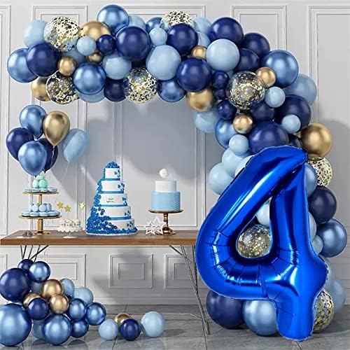ענק 40 אינץ 'כחול כחול מספר 3 בלון כחול כחול שלישי למסיבת יום הולדת ציוד דקורס לילדים בנים ילדה 3