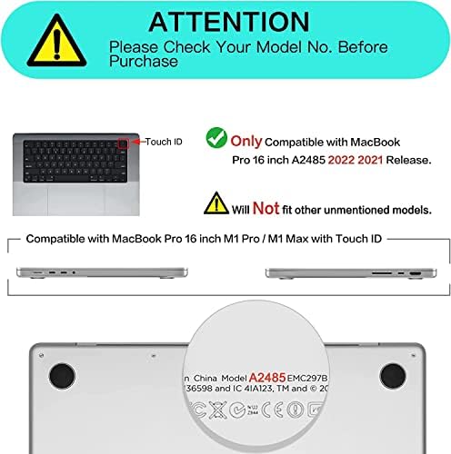 MINGDAO תואם ל- MacBook Pro 16 אינץ 'מגן קשיח קלאס עם כיסוי מקלדת-Snow Tiger-02