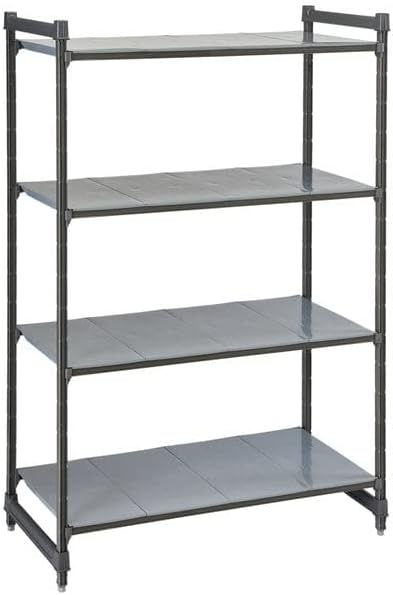 CAMBRO CBU214272S4580 יסודות CAMSHELVING בתוספת יחידת סטארט נייחים מוצקה 4 מדפים - 21 x 42 x 72