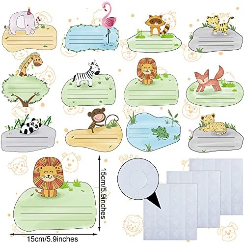 48 חתיכות מגזרי בעלי חיים ג'ונגל חותים ספארי ידיד חיתולי בעלי חיים מגזרי נייר בעלי חיים צבעוניים עם נקודות נקודת