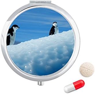 שני אנטארקטיקה פינגווינים מדע טבע תמונה גלולת מקרה כיס רפואת אחסון תיבת מיכל מתקן