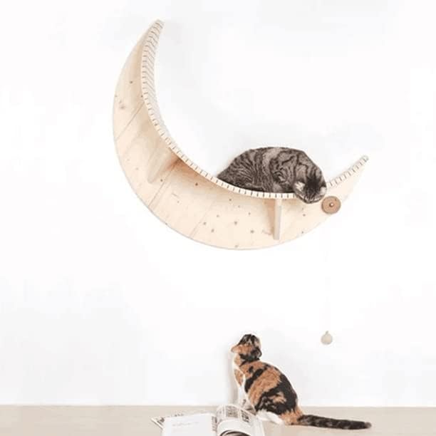 קיר רכוב מוצק עץ חתול קפיצות פלטפורמת חתול טיפוס מסגרת חתול עץ קיר חתול ריהוט לפרק חתלתול מקפצה