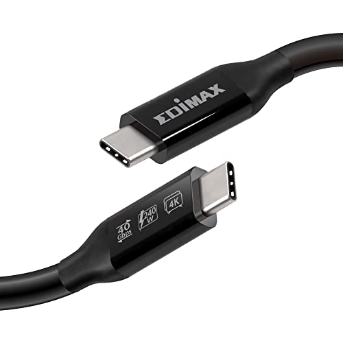 Edimax USB4 Thunderbolt 3 כבל USB-C, מטר / 3.3 רגל, עד 40 ג'יגה-ביט לשנייה ו- 240W USB-PD, עמיד במיוחד,