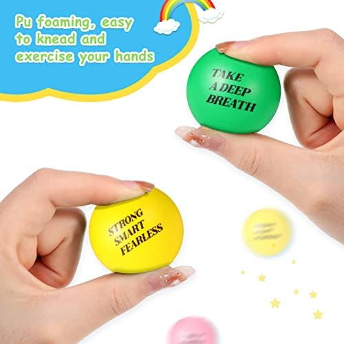 60 חתיכות כדורי לחץ צבעוניים עם ציטוטים מעוררי השראה צעצועים מוטיבציוניים קצף קטן למבוגרים וילדים