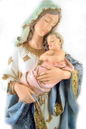דתי 23 אינץ 'מבורך מרים מרים מדונה ותינוק ישוע המשיח פסל דמות כנסיית הילד