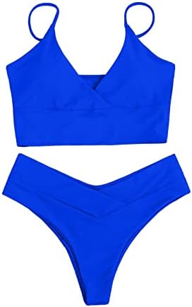Miashui Teen Swim Swim מוביל נשים ביקיני גבוה המותניים הנשים מערכים ספורט דו -חלקים בגד ים בלוק צבעים גבוה פלוס