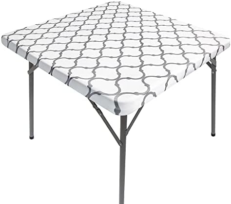 כיסוי שולחן מצויד כיסוי שולחן אפור קוקטייל טופר טופר סטרטקס נמתח שולחן מפתח שולחן 48 x 48 אינץ '