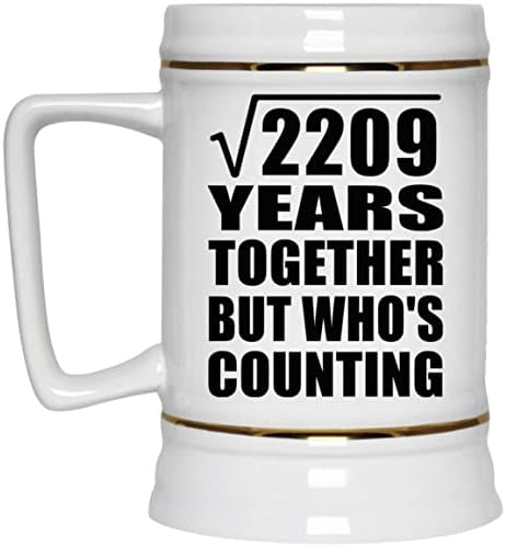 תכנן 47 שנה שורש ריבוע של 2209 שנים מי סופרת, ספל קרמיקה קרמיקה של 22oz בירה ספל עם ידית למקפיא,