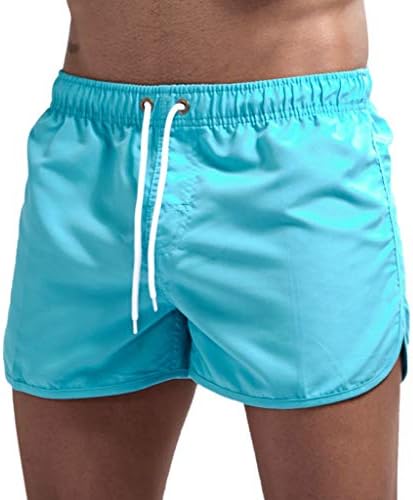 גברים מונחים מכנסיים קצרים נוחים ומוצקים מהירות יבש יבש ספורט ספורט קיץ תחתון כושר רגיל מכנסי