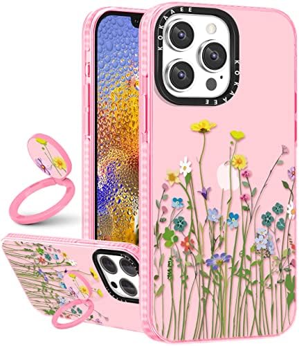 Kokaaee (2in1 לאייפון 14 Pro Case גולגולת שלד חמוד לגולגולת נשים נערות Kawaii girly טלפון ורוד מארזים