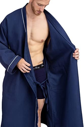 חלוק רחצה של ספא כותנה מודאלית של Texere Modal Kimono עם עיצוב מרופד וופל; חלוק עם מותני עניבה וכיסים