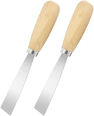 סכין מרק, 2 יח 'מגרד מתכת 1 אינץ', סכיני דפוק ידית מעץ לקיר גבס, מדבקות, נייר קיר, טלאים, צביעה,