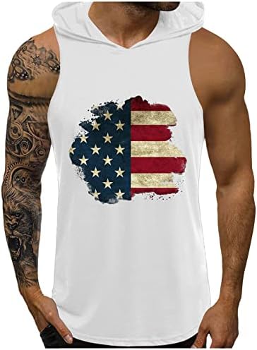 מיאשוי גדול חולצות לגברים גברים קיץ יום העצמאות דיגיטלי 3 ד דגל הדפסת סלעית שרוולים אפוד למעלה לא כבד