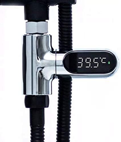 תצוגת LED קש מדחום מקלחת מים המייצרת את עצמה מוניטור חשמלי טמפרטורת מים מדחום מד חכם