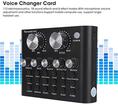 כרטיס קול משחקי Bluetooth מתכת, 112 אלקטרואקוסטיקה, 18 אפקטים קוליים ו 6 מצבי אפקט, 7 שיטות חיבור,
