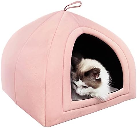 מתקפל חתול מיטת גדול חתול בית עם מחצלת מוצרים לחיות מחמד מערת איגלו מקורה חתול דירה חתול אוהל מיטה לחיות