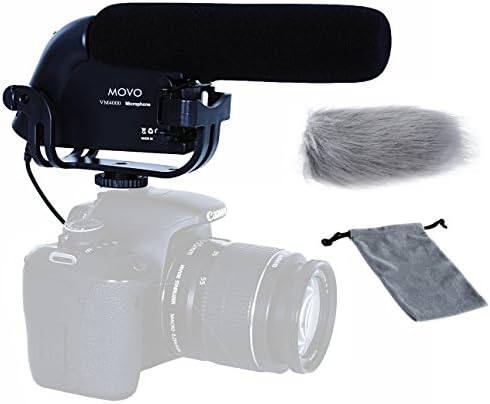 Movo VXR4000 HD Condenser Prosumer Microphone Microphone עבור מצלמות וידיאו DSLR