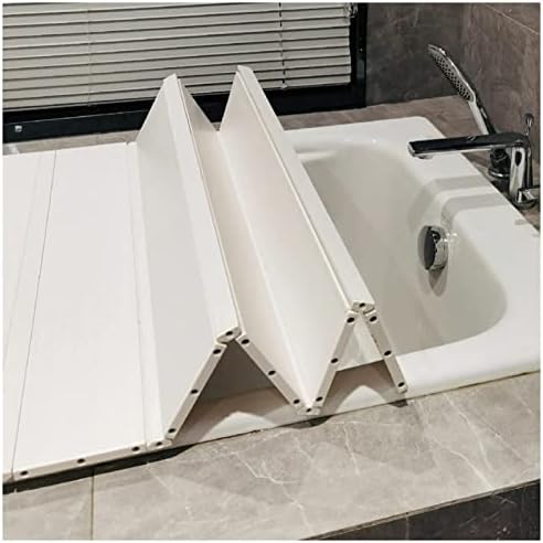 כיסוי אמבטיה מתקפל PFCDZDU, מגש אמבטיה PVC בעובי 0.65 סמ, מכסה אמבטיה של תריס בידוד לקריאת רחצה
