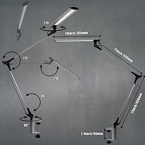 אור שולחן עבודה של אמזרוזקי, מנורת שולחן טיוטת לאמן, מנורת שולחן LED אדריכל, מנורת משימה עם מהדק,