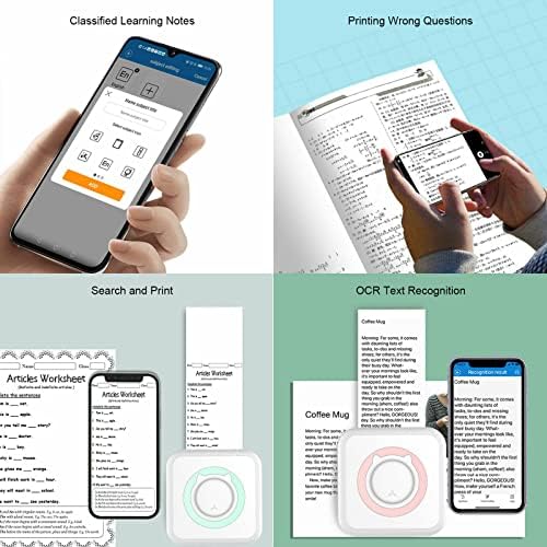 Pocket Pocket Mini מדפסת תרמית מדפסת תווית תווית מדפסת Bluetooth 5.0 הדפסה