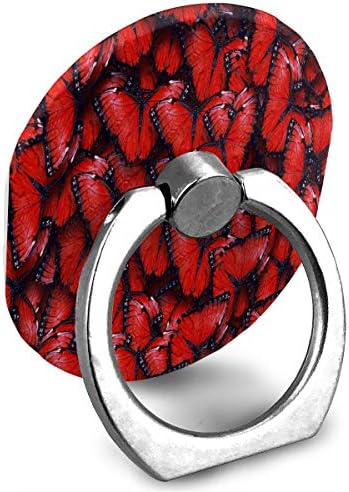 מחזיק טלפון סלולרי טבעת פרפר אדומה טבעת טלפון סלולרי מתכוונן 360 ° סיבוב טבעת אצבעות עמדת אייפד, קינדל,
