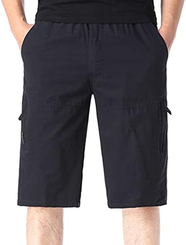 גברים מזדמנים של קיץ מזדמן אמצע מותניים אלסטיים מותניים רופפים מכנסיים קצרים עם כיסים מרובים