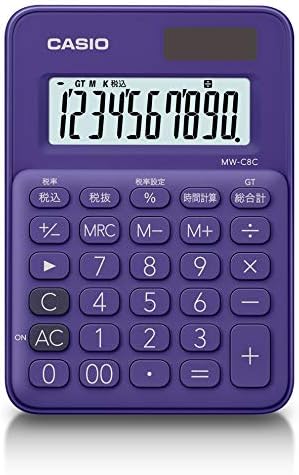 Casio mw-c8c-pl-n מחשבון צבעוני, 10 ספרות, מיני פשוט סוג, סגול