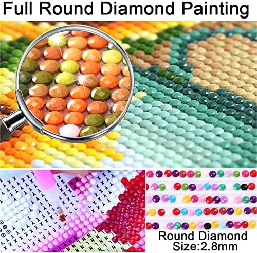 ערכות ציור יהלומים למבוגרים/ילדים 5D DIY Diamond Art צבע עם אמנות יהלום עגול מלא כחול -לבן נקודות יהלומים נקודות