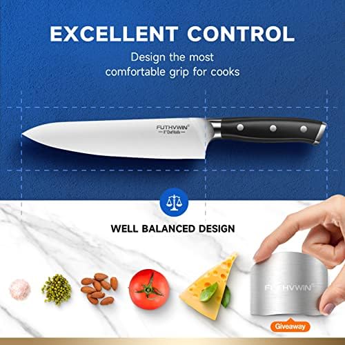 סכין שף סט סכיני מטבח חדים במיוחד 3 יחידות, סכין נירוסטה גרמנית פרימיום ושומר אצבעות, סכיני שף סט מקצועי