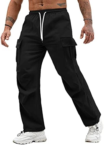 מכנסי טרנינג של מטען אתלטי לגברים מכנסיים רופפים רופפים מכנסיים משוררים מכנסי טרנינג ספורט מכנסי ספורט