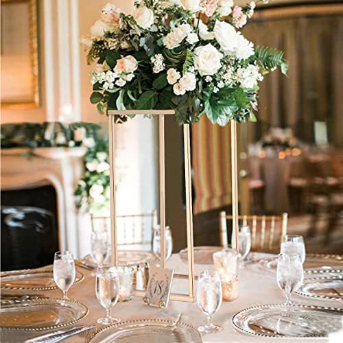 Fullvaseer 15.7 אינץ 'מרכזי שולחן חתונה זהב, אגרטל פרחים לחתונה לעיצוב הבית של המסיבה, 15.75 אינץ'