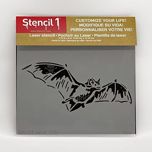 סטנסיל 1 סטנסיל עטלף - שבלונות לשימוש חוזר באיכות עמידה לציור-עטלף ליל כל הקדושים ופריטים לקישוט דלעת ועיצוב