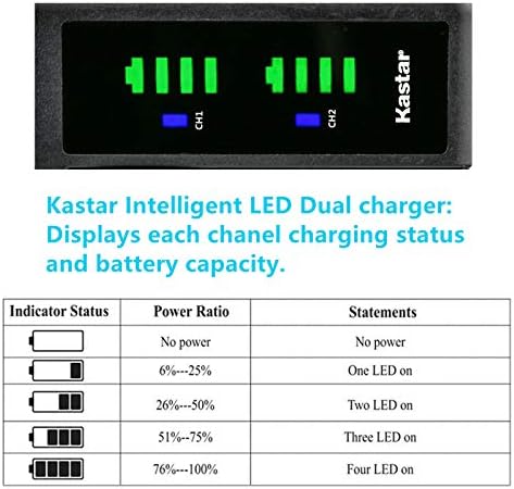 Kastar 4-Pack CGR-D08S סוללה ו- LTD2 מטען USB תואם ל- Panasonic NV-DS11, NV-DS11en, NV-DS11ena, NV-DS11enc,