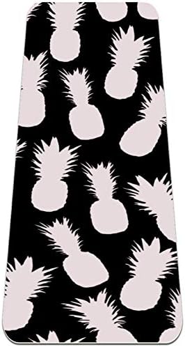 סיבי אננס שחור לבן דפוס פרימיום עבה יוגה מחצלת ידידותי לסביבה גומי בריאות & מגבר; כושר החלקה