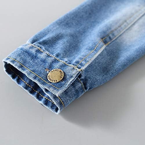 ענתא ילדה קטנה ג 'ינס מעיל כפתור למטה ז' אן מעיל ארוך שרוול ג ' ינס מעיל