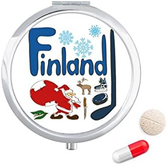 פינלנד לאומי סמל ציון דרך דפוס גלולת מקרה כיס רפואת אחסון תיבת מיכל מתקן