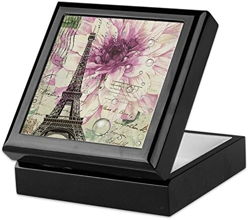 CAFEPRESS POST PARTER PARLER PARIS PARIS EIFFEL TOWER ART ART מזכרת BO BOX SAKE, קופסת תכשיטים קשיחה, קופסת מזכרת