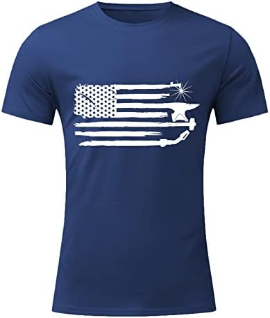 יום העצמאות של XXBR יום עצמאות של חולצות שרוול קצר, גברים 4 ביולי דגל אמריקאי צמרות דגל מודפסים מודפסים