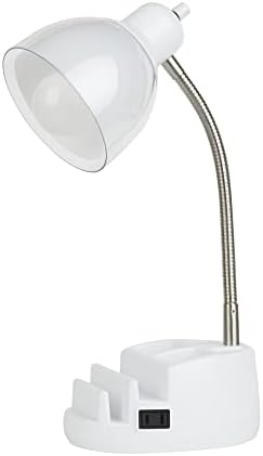 חנות עירונית מנורת מארגן רב-תכליתית מנורת משימות עם שקע AC, לבן
