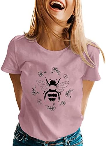 מהיר יבש טי נשים אביב קיץ דבורים מודפס קצר שרוול או צוואר חולצה למעלה ארוך שרוול ספנדקס חולצה נשים