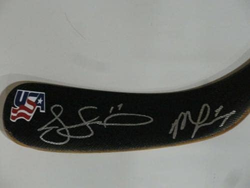 Jocelyne & Monique Lamoureux חתום הוקי מקל צוות ארהב אולימפיאדה זהב JSA COA - מקלות NHL עם חתימה