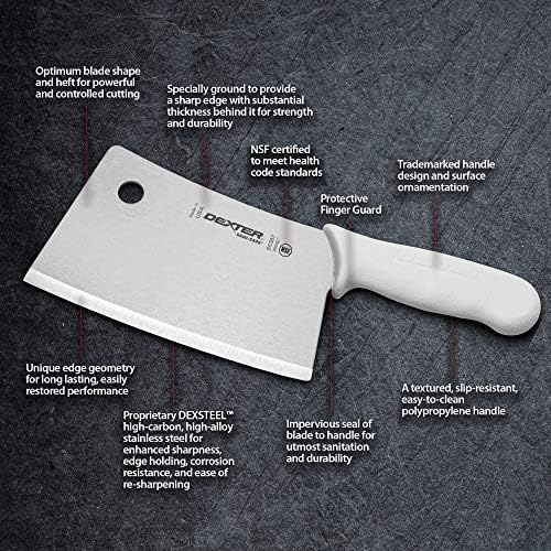 Dexter-Russell 7 Cleaver אל חלד, S5387PCP, סדרה Sani-Safe, White