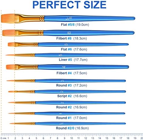 סט פלטות מברשות צבע, מברשות צבע 10 יחידות עם 2 יחידות צבע מגש צבע לציור אקרילי, מברשות צבע צבעים